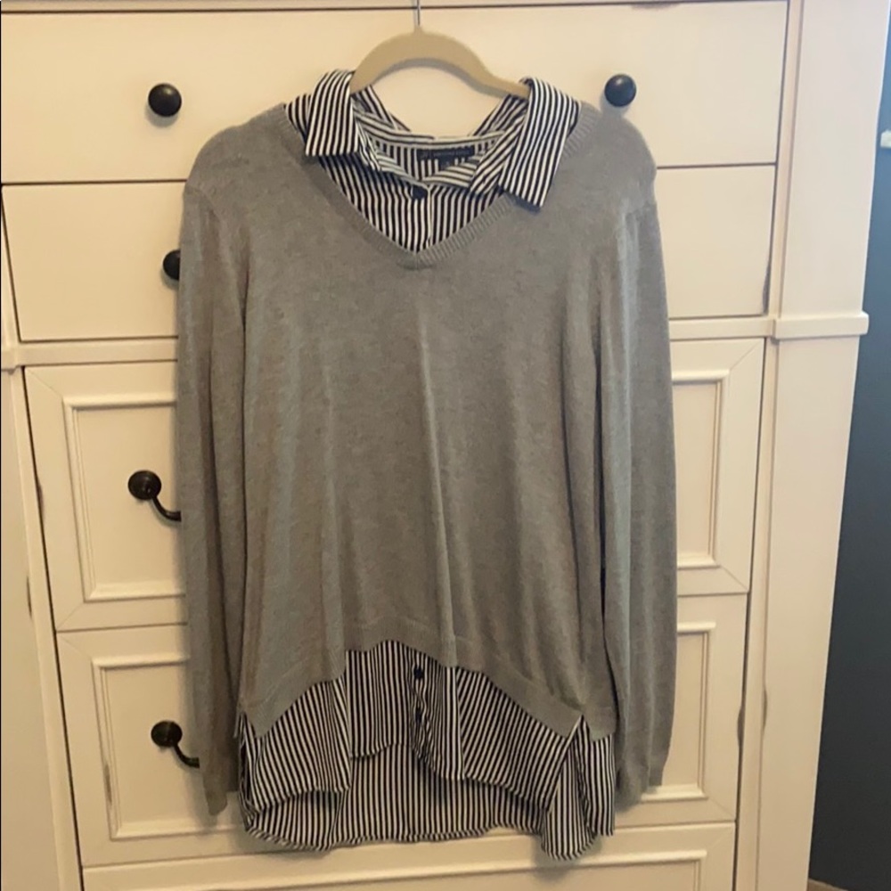 Adrianna Papell Sweater With Blouse Insert